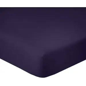 2 draps housse bonnet 35cm 100% coton 57fils bleu 80 x 200 cm pas cher
