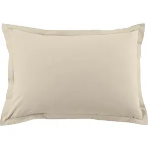 Home collection Blanc Passion - 2 Taies d'oreiller en coton unies grège 50x70 cm pas cher