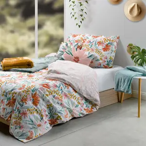 Home collection Ateliers du Linge - Parure housse de couette Marna multicolore 240x220 cm pas cher