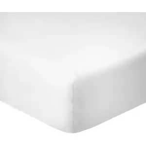 Home collection Blanc Passion - Drap housse en coton bonnet 35 cm blanc 140x190 cm pas cher