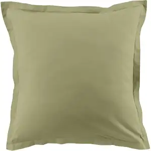 Home collection Blanc Passion - 2 Taies d'oreiller en coton unies verveine 63x63 cm pas cher