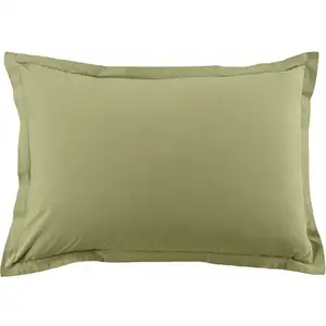 Home collection Blanc Passion - 2 Taies d'oreiller en coton unies verveine 50x70 cm pas cher