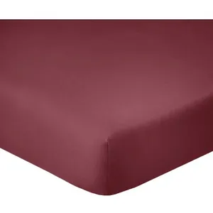 Home collection Drap Housse 140x190cm Bonnet 35cm 100% Coton 57fils Cerise pas cher