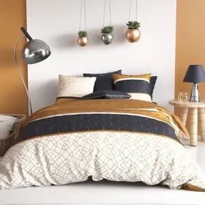 Doumie Parure de couette 100% coton 57 fils imprimée 240x220 2 taies pas cher
