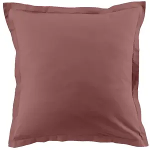 Atelier du Coton - 2 Taies d'oreiller unies 100% Coton brique 63x63 cm pas cher