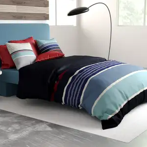 Ateliers du Linge - Parure housse de couette Azul bleue 240x220 cm pas cher