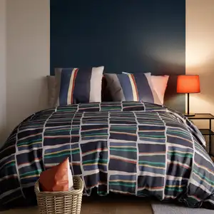 Parure de couette 100% coton 57 fils imprimée 240x220 2 taies pas cher