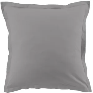 Atelier du Coton - 2 Taies d'oreiller 100% Coton anthracite 63x63 cm pas cher