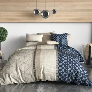 Parure housse de couette 100% Coton 57 fils Nairobi 220x240 cm pas cher