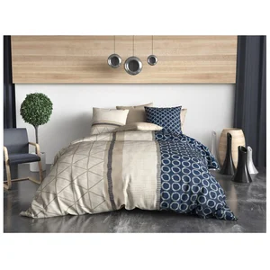 HOUSSE DE RÊVE Parure de lit - Atelier du Coton - Nairobi - 100% Coton 57 fils - Bleu pas cher