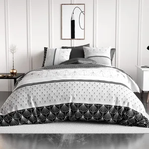 Parure de lit housse de couette avec taie d'oreiller 100% Coton 57 fil... pas cher