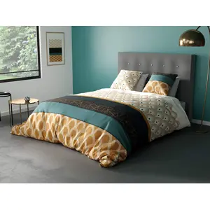 My Home Collection - Parure housse de couette Bangui bleue 260x240 cm pas cher