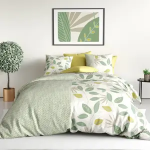 Parure De Lit en Coton Vert 240x220 cm cm pas cher