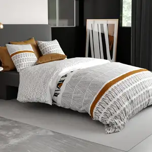 Parure imprimée en coton avec housse de couette + 2 taies 240x220 cm pas cher