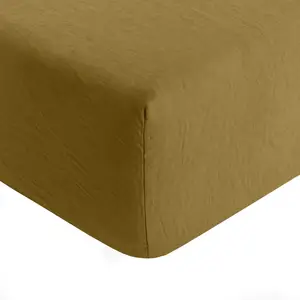 Baton Rouge - Drap housse 100% Lin lavé Moka marron 200x200 cm