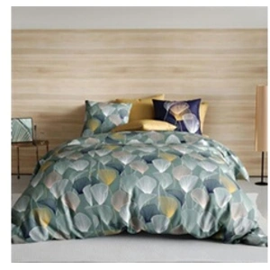 ZEN ET ETHNIQUE My Home Collection - Parure housse de couette Cottey verte 240x220 cm pas cher