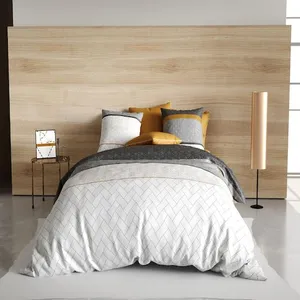Parure housse de couette coton gris 260x240 cm pas cher