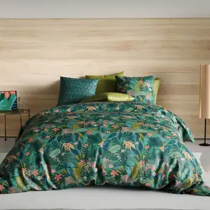 Parure de couette 100% coton 57 fils imprimée 240x220 2 taies pas cher