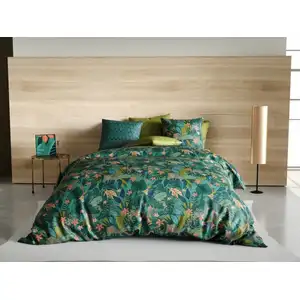 Parure de couette 100% coton 57 fils imprimée 260x240 2 taies pas cher