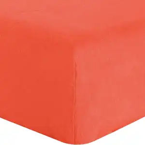 Drap housse uni 140x190 bonnet:30 lin lavé 160 orange 180 x 200 cm
