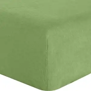 Drap housse uni 140x190 bonnet:30 lin lavé 160 vert 180 x 200 cm