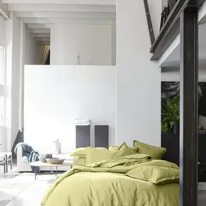 Parure housse de couette en lin beurre 260x240 cm