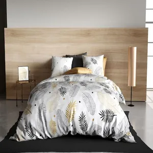 Atelier du Coton - Parure housse de couette Envole grise 260x240 cm pas cher