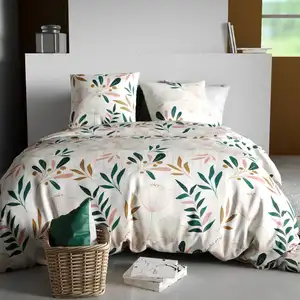 Parure de couette 100% coton 57 fils imprimée 260x240 2 taies pas cher