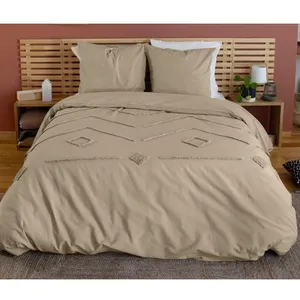 Parure housse de couette coton gris 240x220 cm pas cher