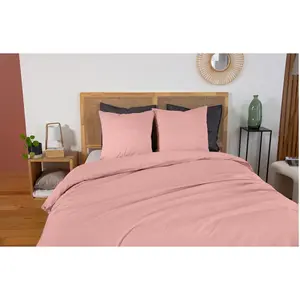 Parure housse de couette coton rose the 240x220 cm pas cher