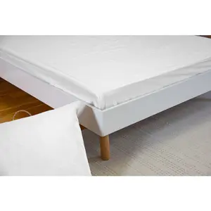 Baton Rouge - Drap housse en percale de coton blanc 160x200 cm pas cher