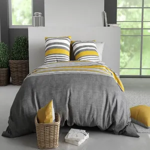 Baton Rouge - Parure housse de couette en coton Studt grise 240x220 cm pas cher