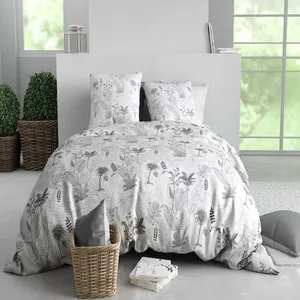 Parure de couette 100% coton 57 fils imprimée 260x240cm 2 taies pas cher