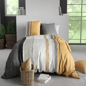 Baton Rouge - Parure housse de couette en coton Ogis gris 260x240 cm pas cher