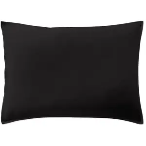 Baton Rouge Taie d'oreiller percale de coton noir minuit 50x70 cm pas cher