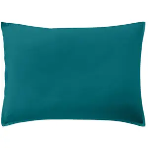 Baton Rouge Taie d'oreiller percale de coton bleu canard 50x70 cm pas cher