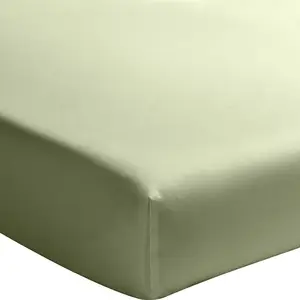 Baton Rouge - Drap housse en percale de coton lavé bonnet 30 cm vert d'eau 140x190 cm pas cher