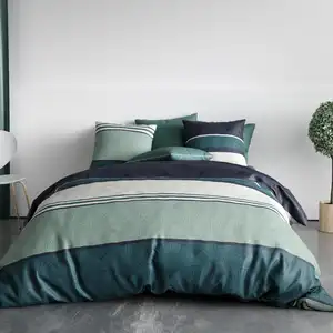 Parure de couette 100% coton 57 fils imprimée 240x220 2 taies pas cher