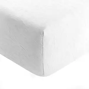 Drap housse en polyester blanc 140x190 cm pas cher