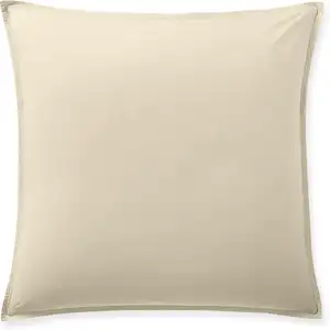 Baton Rouge Taie d'oreiller percale de coton ecru naturel 65x65 cm pas cher