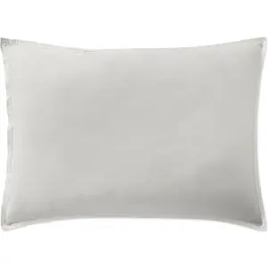 Baton Rouge - Taie d'oreiller avec volant en percale de coton lavé gris perle 50x70 cm pas cher