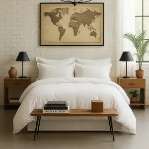 Baton Rouge - Housse de couette en percale de coton lavé blanc nuage 240x220 cm pas cher
