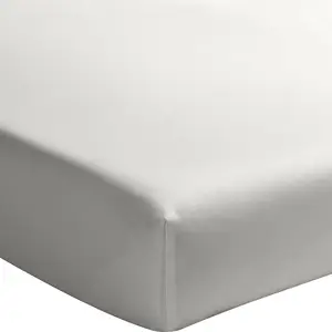 Baton Rouge - Drap housse en percale de coton lavé bonnet 30 cm gris perle 140x190 cm pas cher