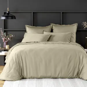 Baton Rouge - Housse de couette satin de coton lavé  beige 260x240 cm