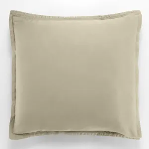 Baton Rouge TAIE D'OREILLER 1PCS 50X70CM 100% SATIN DE COTON 105 FILS BEIGE pas cher