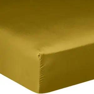 Drap housse 100% satin de coton 105 fils marron 140 x 190 cm