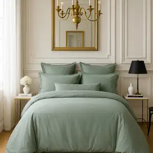 Baton Rouge Housse de couette satin de coton celadon 260x240 cm