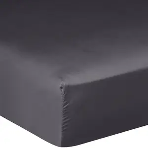 Comparateur de prix : Drap housse 100% satin de coton 105 fils gris 140 x 190 cm