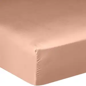 Drap housse 100% satin de coton 105 fils rose 140 x 190 cm