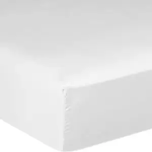 Drap housse en satin de coton blanc optique 180x200 cm